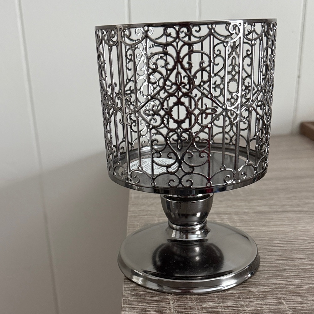 Bath And Body Works Elegant Silver Candle Holder